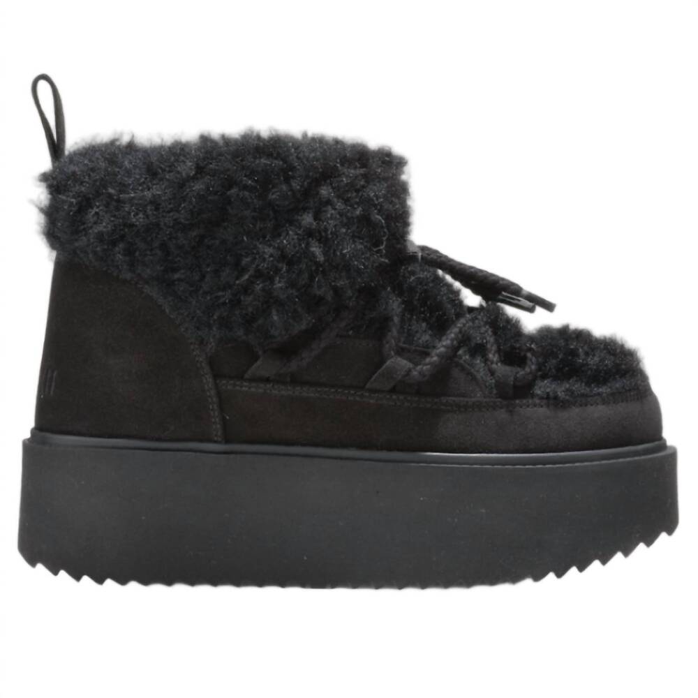 NEW INUIKII women's teddy platform boot in black